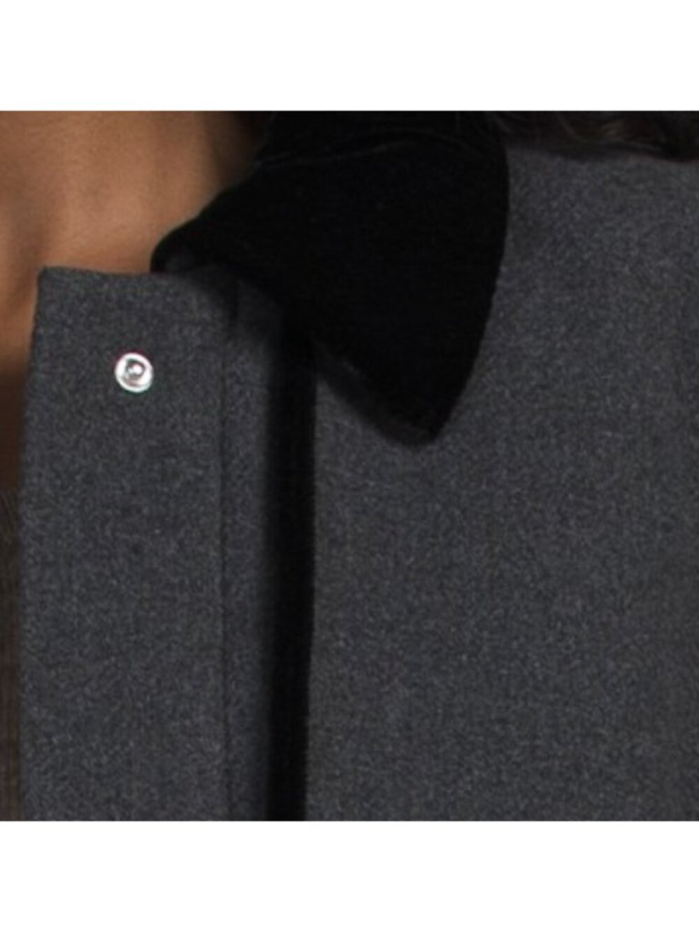 ELIE TAHARI Wool Blend Long Sleeve Collar Cape Overlay Button Down Coat - Picture 3 of 3